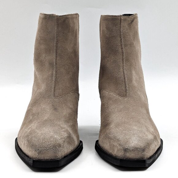 AllSaints Women Lenora Western Cowboy Grey Suede Zip Boots sz 7US EUR 37 - Picture 3 of 11